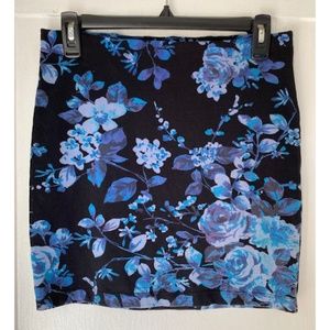 Express fitted blue flower skirt